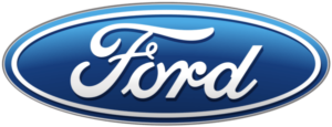 Ford logo. White script on a blue oval.