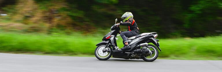 Person riding a motorbike