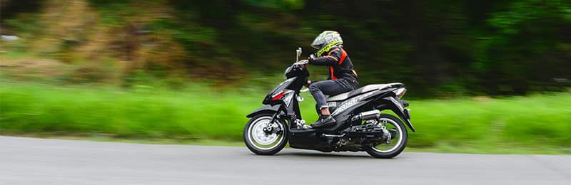 Person riding a motorbike