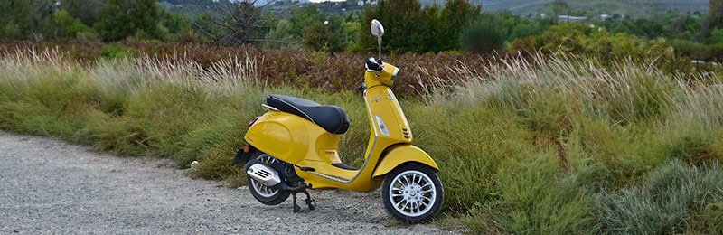 Yellow moped