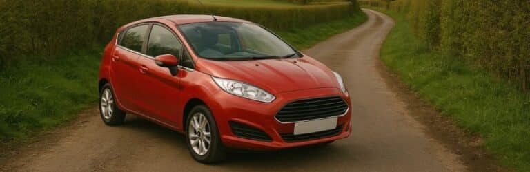 Car parked in country lane