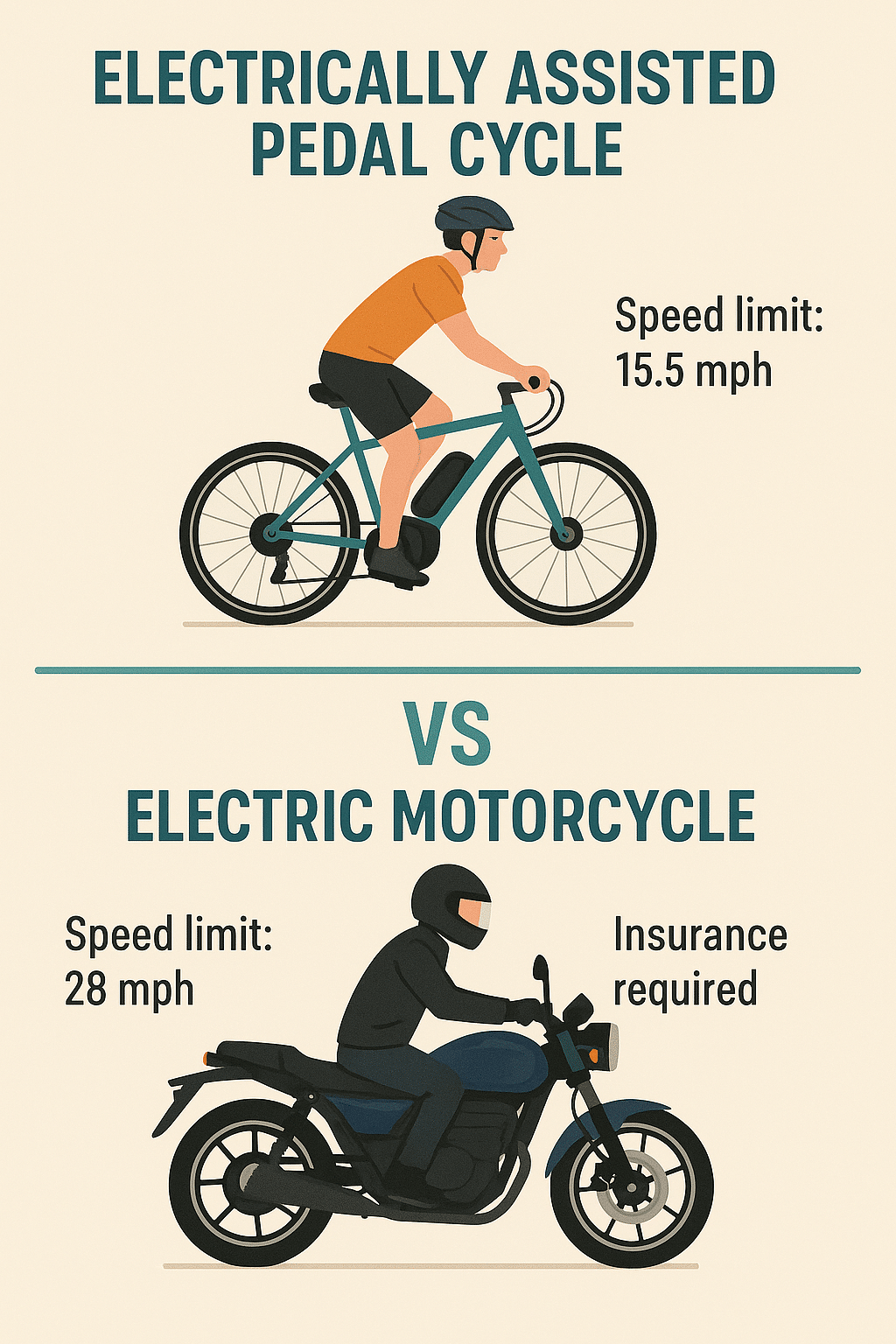 electric motorbike vs EAPC inforgraphic