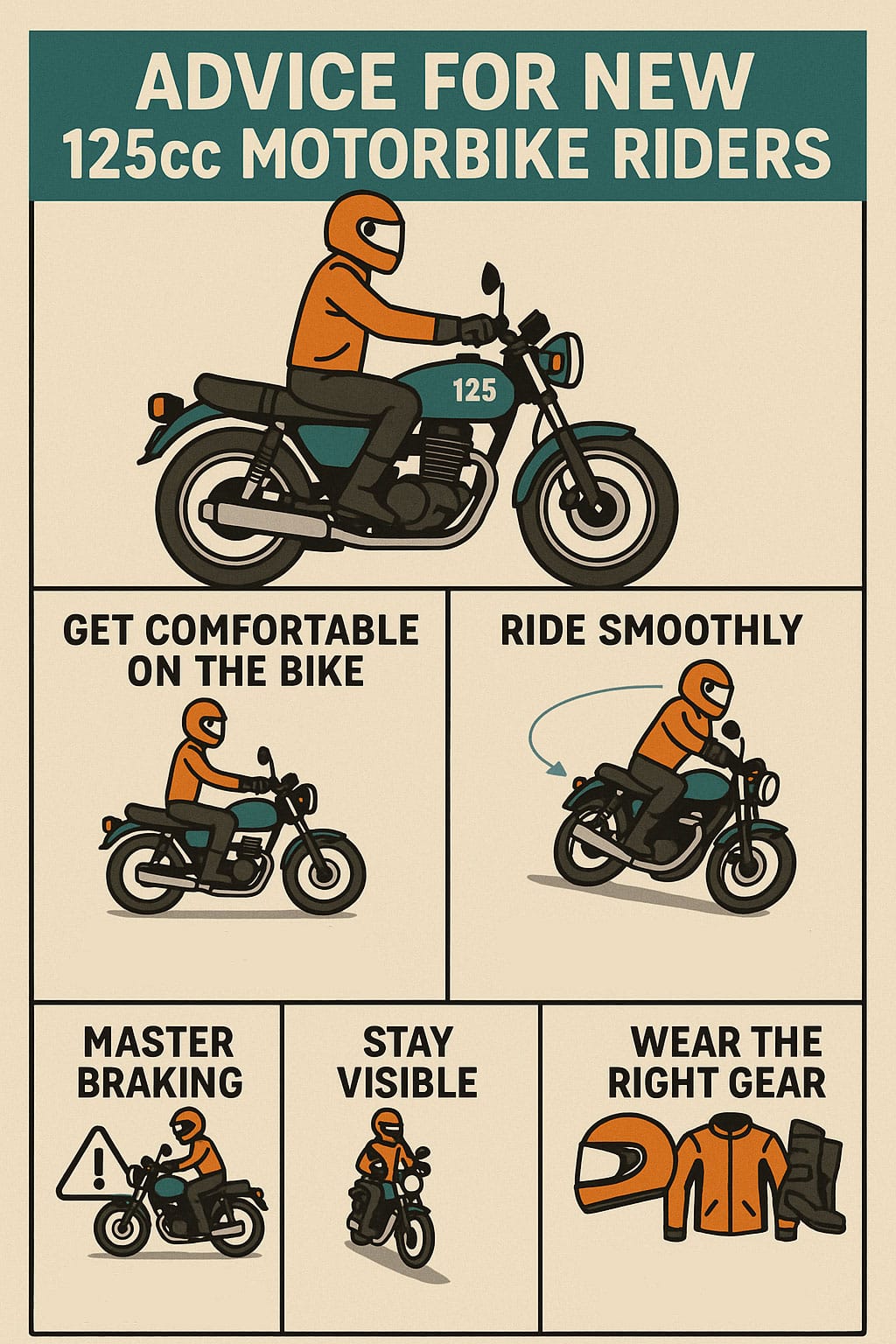 125cc new rider tips inforgraphic