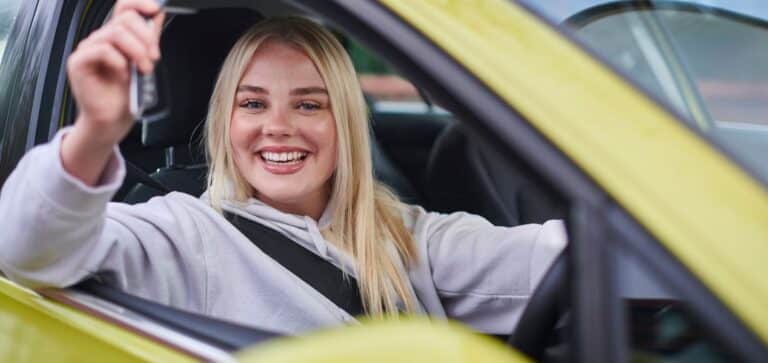 Young Lady Driving Car