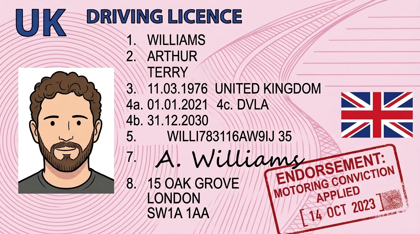 Driving licence with DR80 conviction endorsement