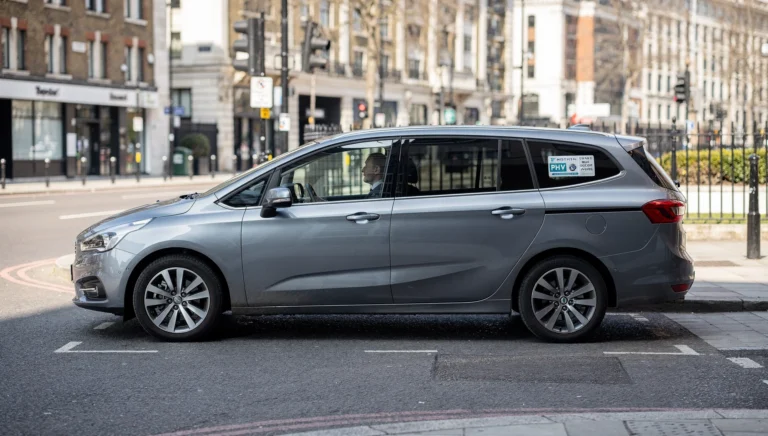 Private hire MPV parked on a London street