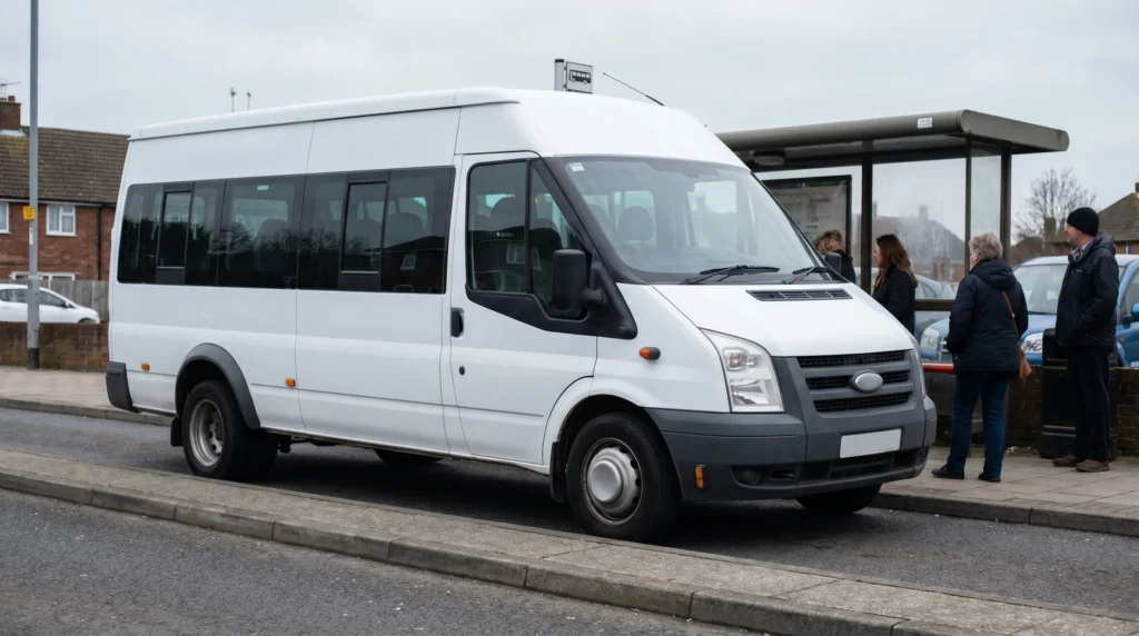 What counts as hire or reward for a minibus?