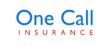 One Call Insurance logo. Blue One Call above red Insurance.
