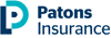 Patons Insurance logo. Blue and teal "P" graphic with "Patons Insurance" text.