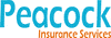 Peacock Insurance Services logo. "Peacock" is in turquoise, "Insurance Services" is in orange.