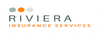 Riviera Insurance Services logo. Grey and orange dots above company name. Navigate to find insurance information.