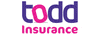 Todd Insurance logo. Purple and pink text.